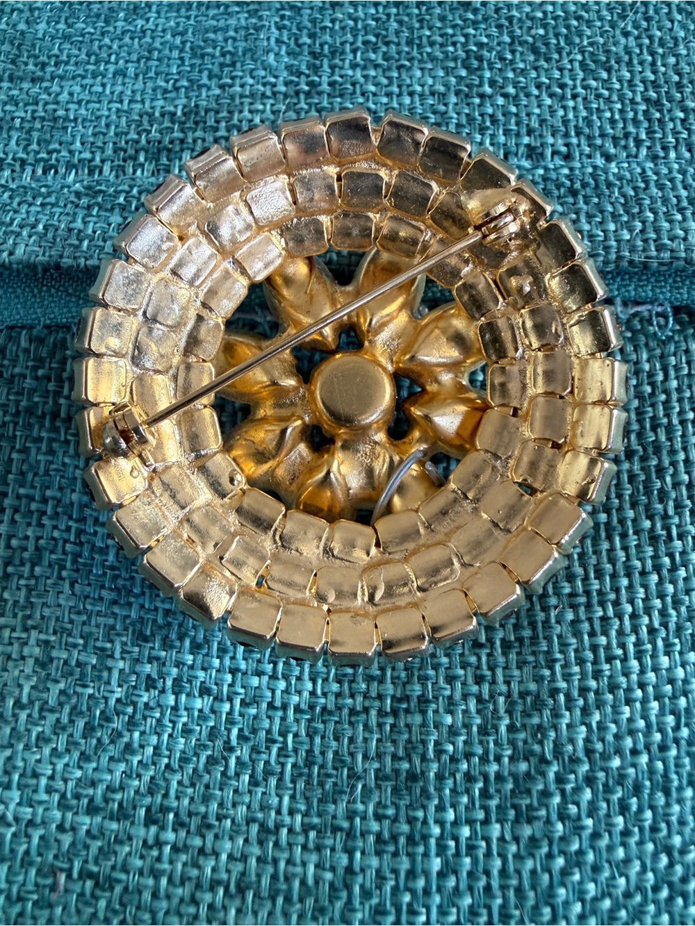 Vintage Juliana DeLizza Elster Topaz AB Rhinestone Pinwheel Brooch Pin 1960s - Picture 3 of 4